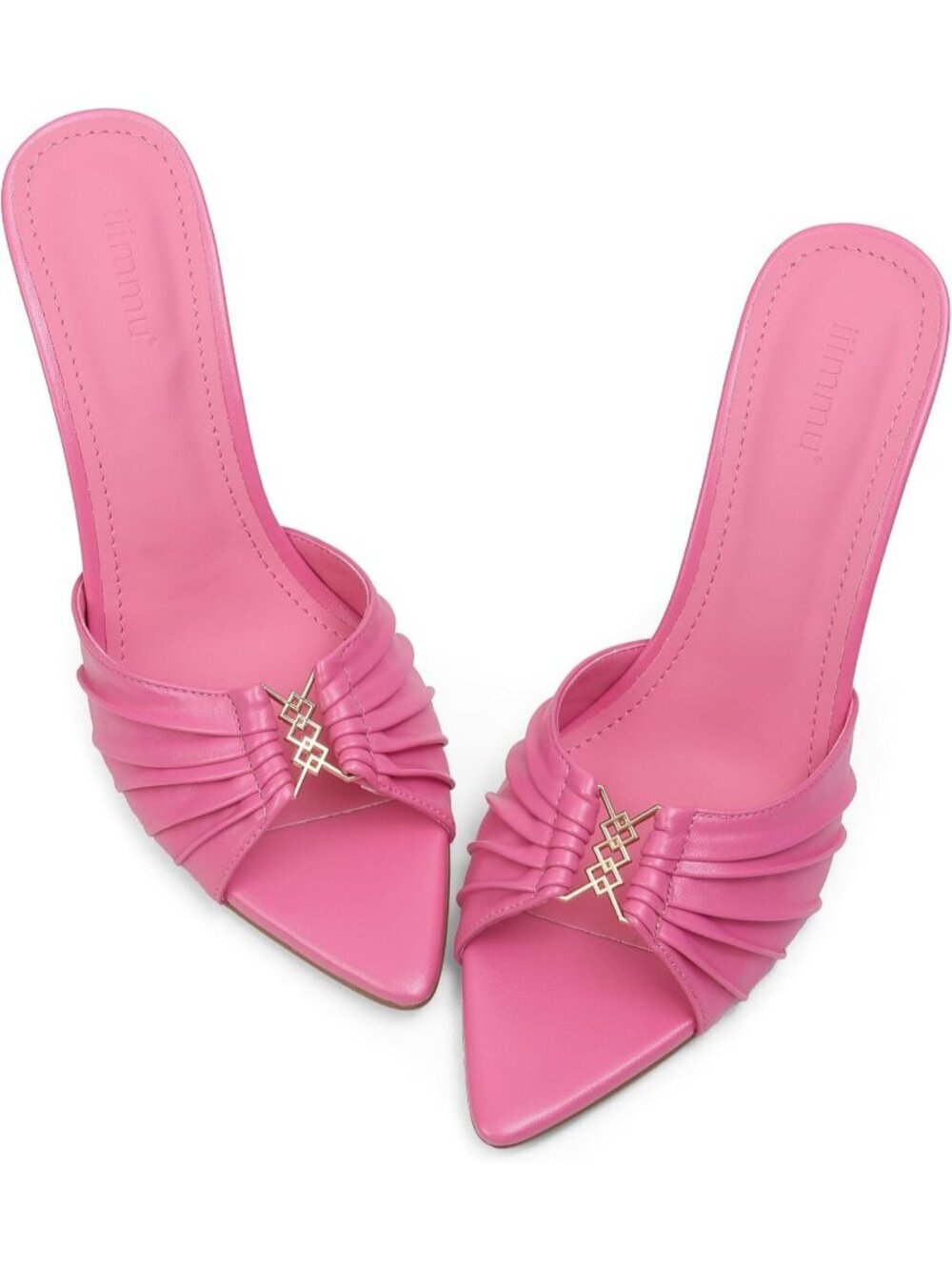 Women's Pink Faux Leather Pointed Toe Stylish Elegant Comfortable High Heel